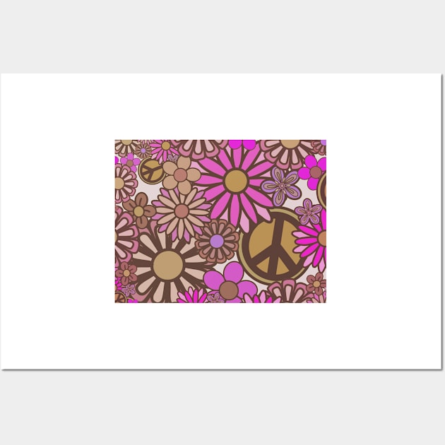 Brown flower power Wall Art by RobotUnicorn333